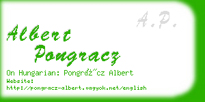 albert pongracz business card